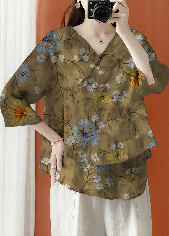 Beautiful Purple Asymmetrical Print cotton blend Blouses Half Sleeve Beautiful Purple Asymmetrical Print cotton blend Blouses Half Sleeve