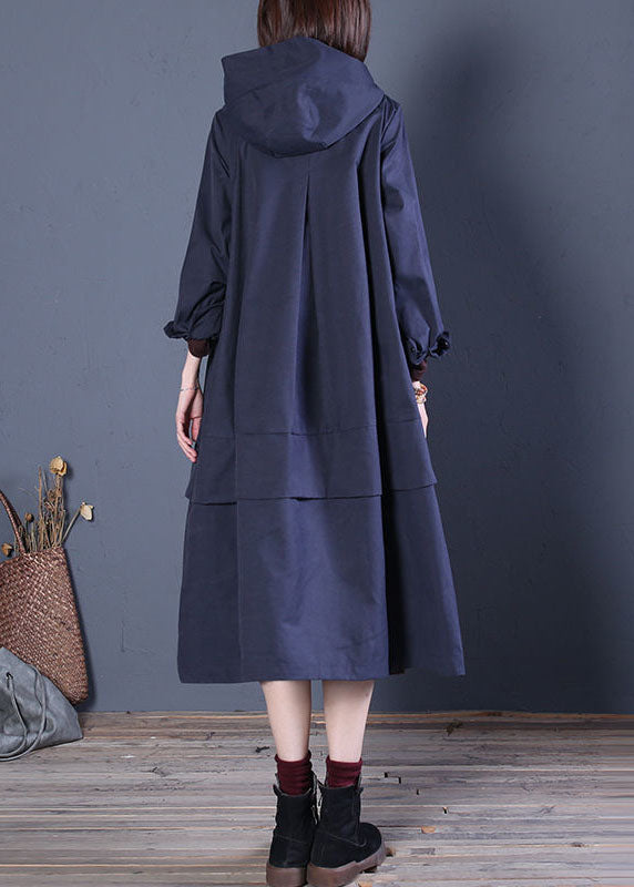 Chic Coffee Loose zippered Button Fall Hoodie Coat trench coats Chic Coffee Loose zippered Button Fall Hoodie Coat trench coats