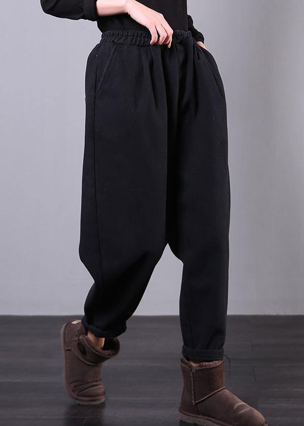 Beautiful black women pants plus size elastic waist pockets Work harem pants Beautiful black women pants plus size elastic waist pockets Work harem pants