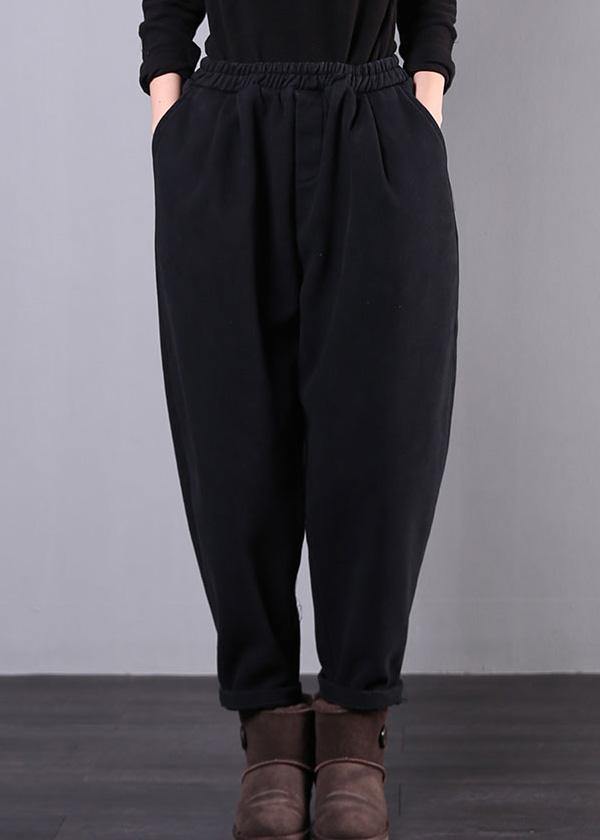 Beautiful black women pants plus size elastic waist pockets Work harem pants Beautiful black women pants plus size elastic waist pockets Work harem pants