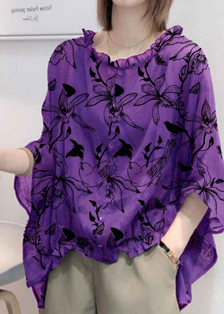 Art Navy Tops Ruffles Trim Half Sleeve Shirts Blouse Plus Size Art Navy Tops Ruffles Trim Half Sleeve Shirts Blouse Plus Size